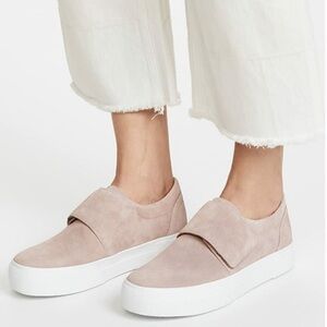 Vince Cage Platform Sneaker Pink Blush Putty Suede Size 8 EU 38 Slip On Comfort